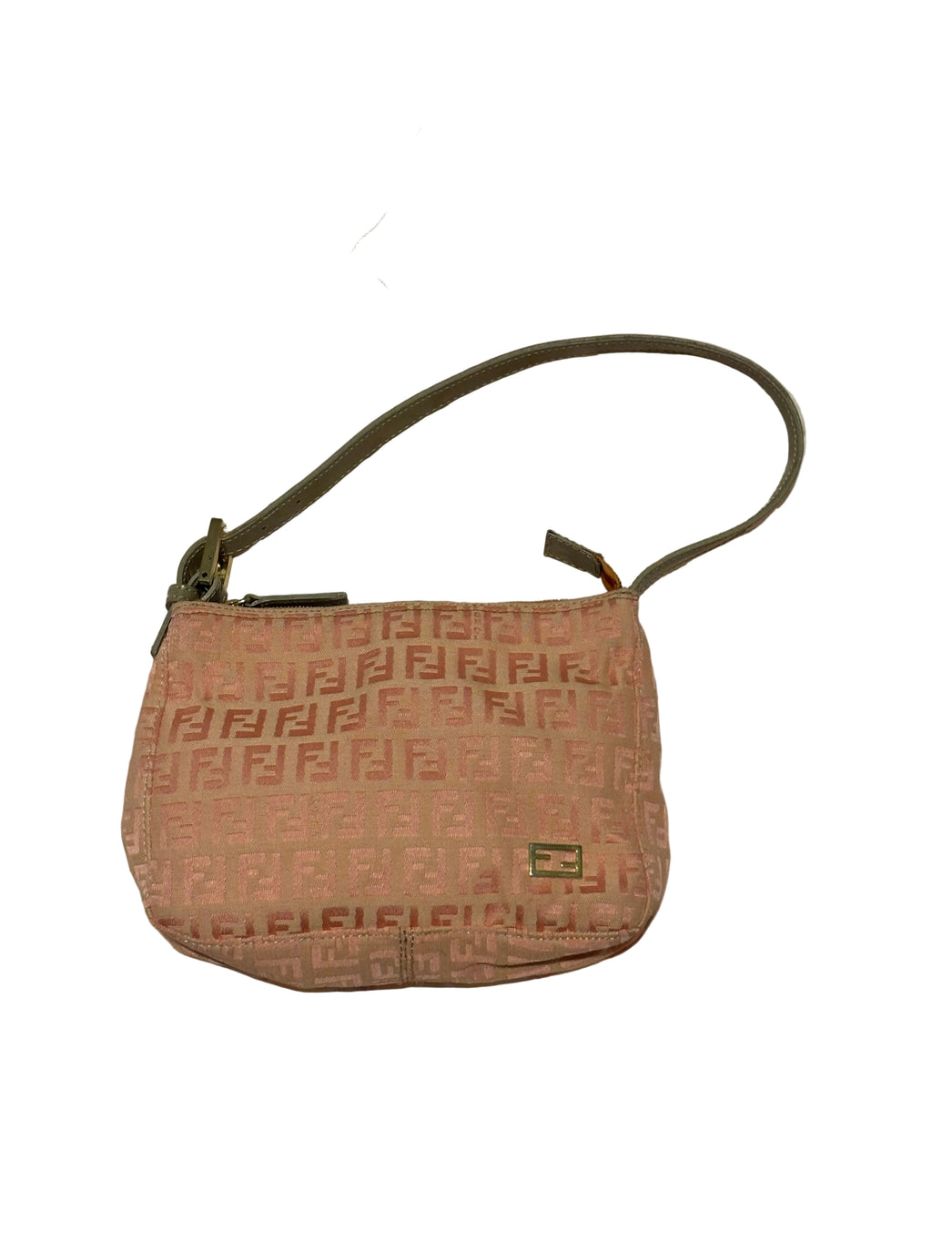 Vintage Fendi  monogram shoulder bag in cream & orange