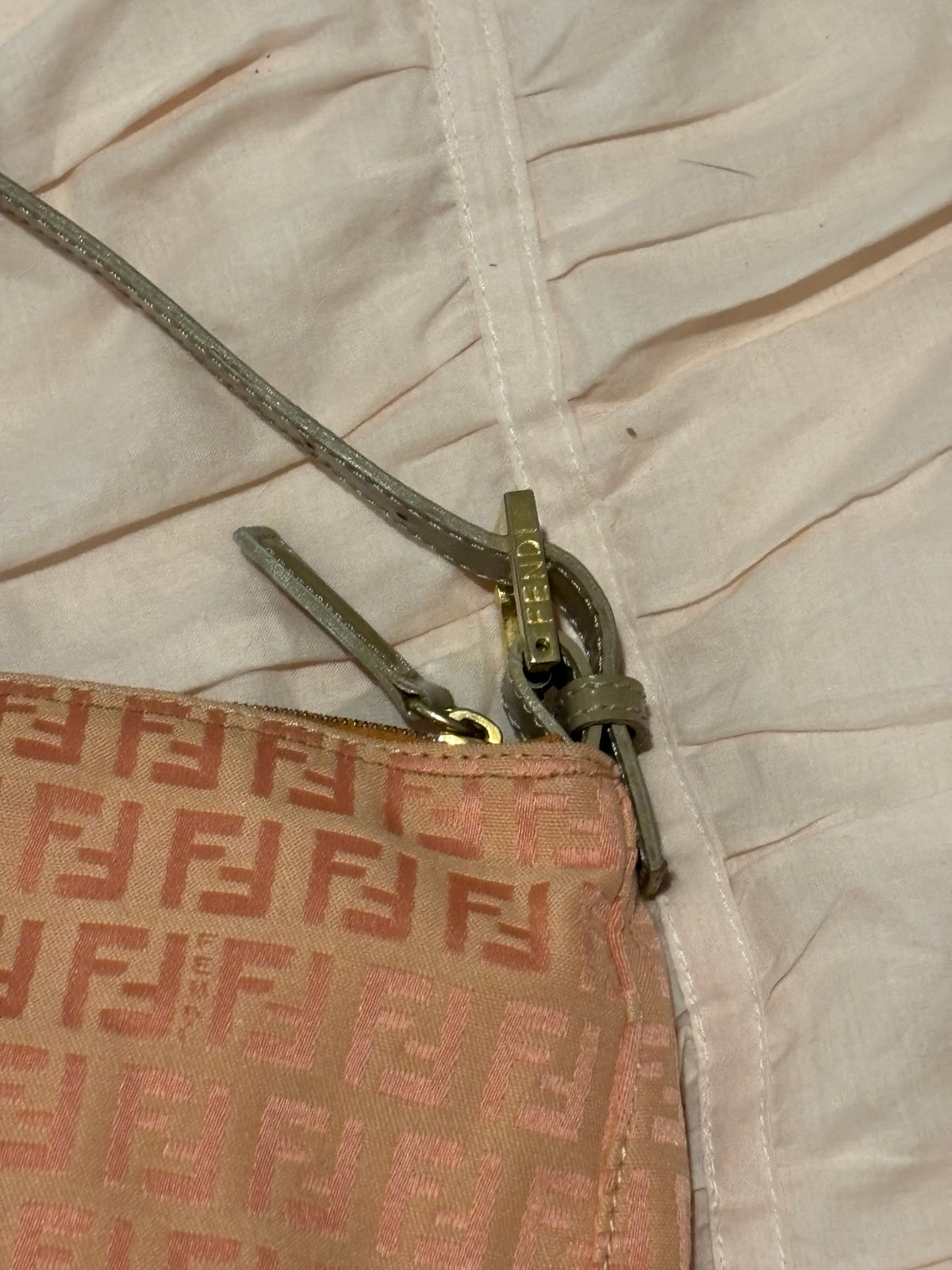Vintage Fendi  monogram shoulder bag in cream & orange
